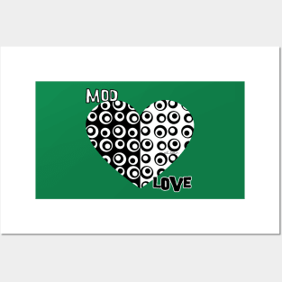 Mod Love Black & White Circles Dots Posters and Art